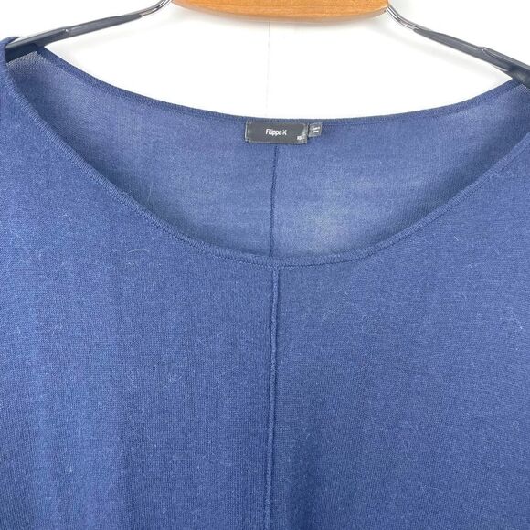 Filippa K Navy Silk/Cashmere/Tencel Oversized Box Sweater w/ Center Seam XS - Picture 4 of 6